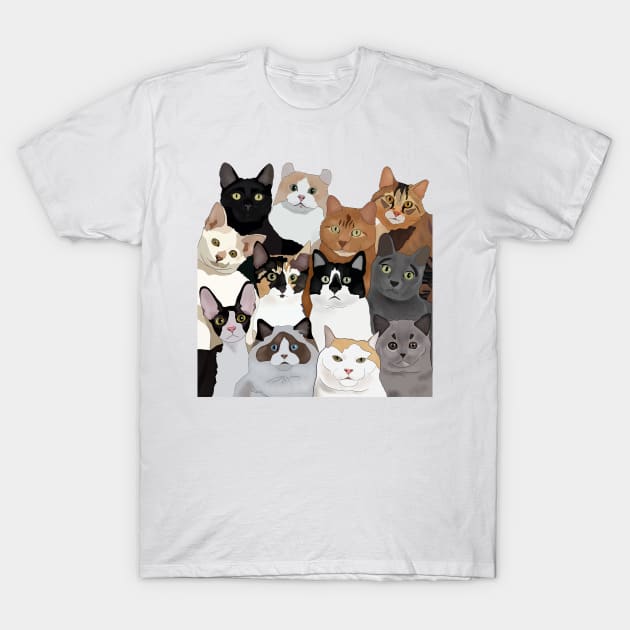 Cat Portrait For Cat Lovers T-Shirt by Suneldesigns